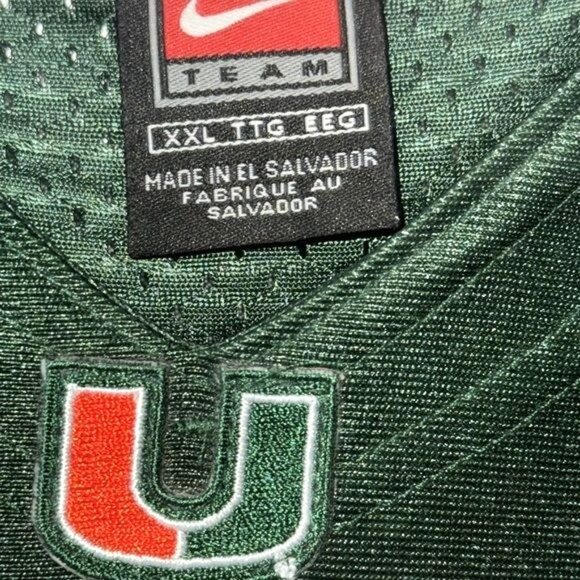 Nike Miami Hurricanes Green & Orange Football Jersey #3 XXL Length +2 - Picture 3 of 8